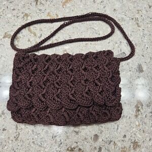 The Sak Brown Crochet Small Shoulder Bag Cross Body Bag Boho